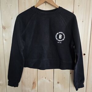 Brunette The Label Babes Supporting Babes Cropped Crewneck Sweater Black M/L